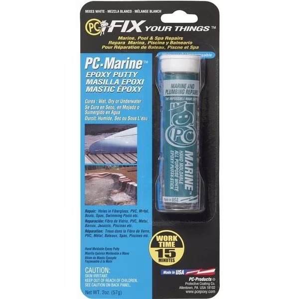 PCMARINE 0 Epoxy Putty, Green, Solid, 2 oz Cylinder, Pc Products, Mfr#: 25567